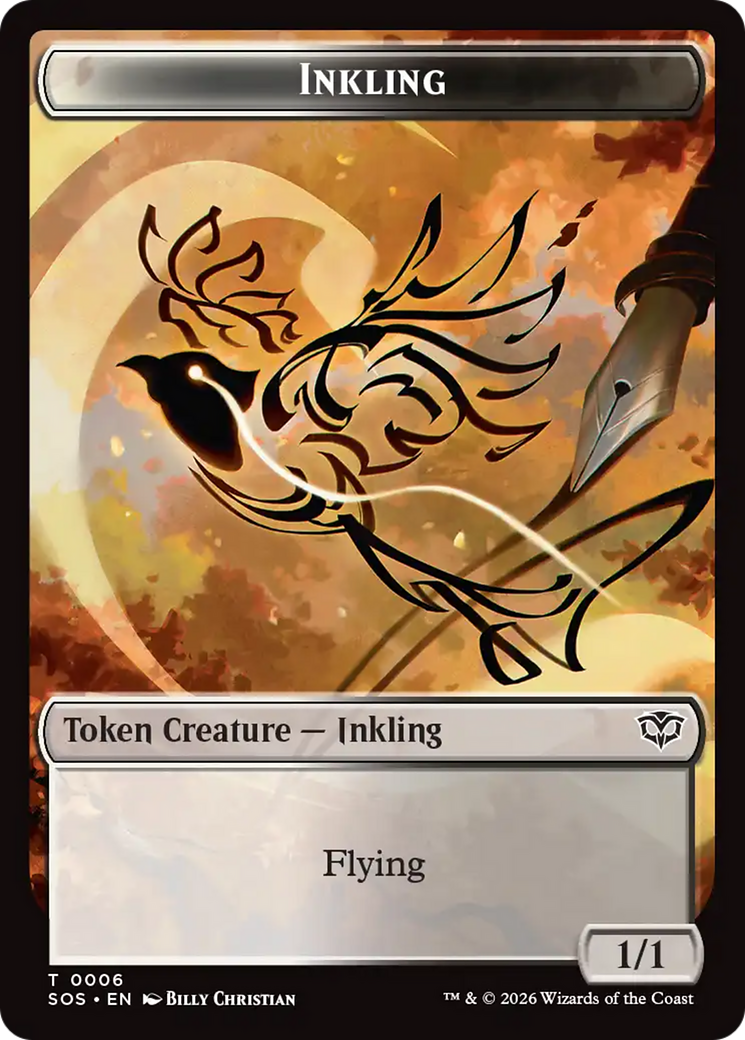 Inkling (0006) // Spirit (0010) Double-Sided Token [Secrets of Strixhaven Tokens] | Chromatic Games