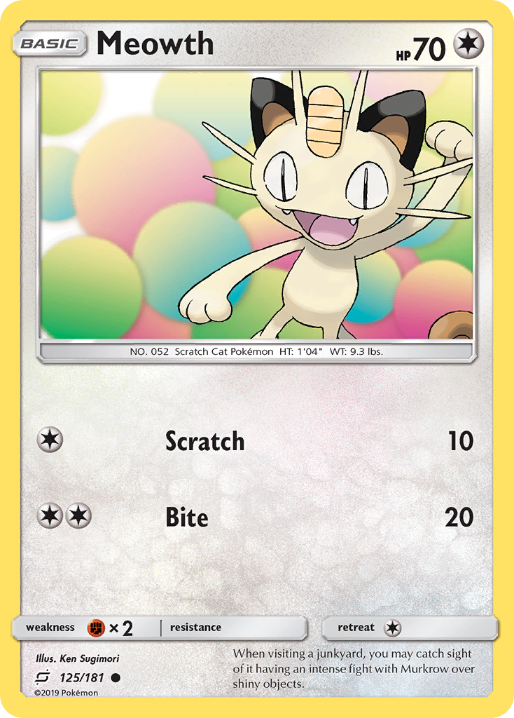 Meowth (125/181) [Sun & Moon: Team Up] | Chromatic Games