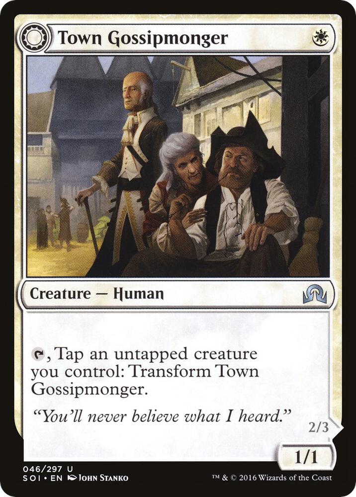 Town Gossipmonger // Incited Rabble 46/297 (Shadows over Innistrad)  | Chromatic Games