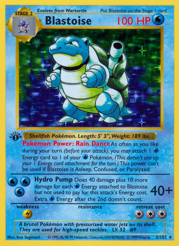 Blastoise (2/102) (Shadowless) [Base Set 1st Edition] | Chromatic Games