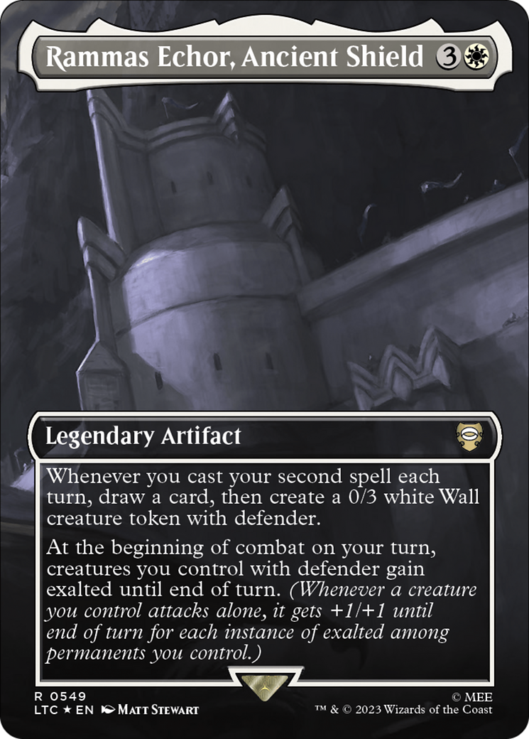 Rammas Echor, Ancient Shield (Borderless) (Surge Foil) [The Lord of the Rings: Tales of Middle-Earth Commander] | Chromatic Games