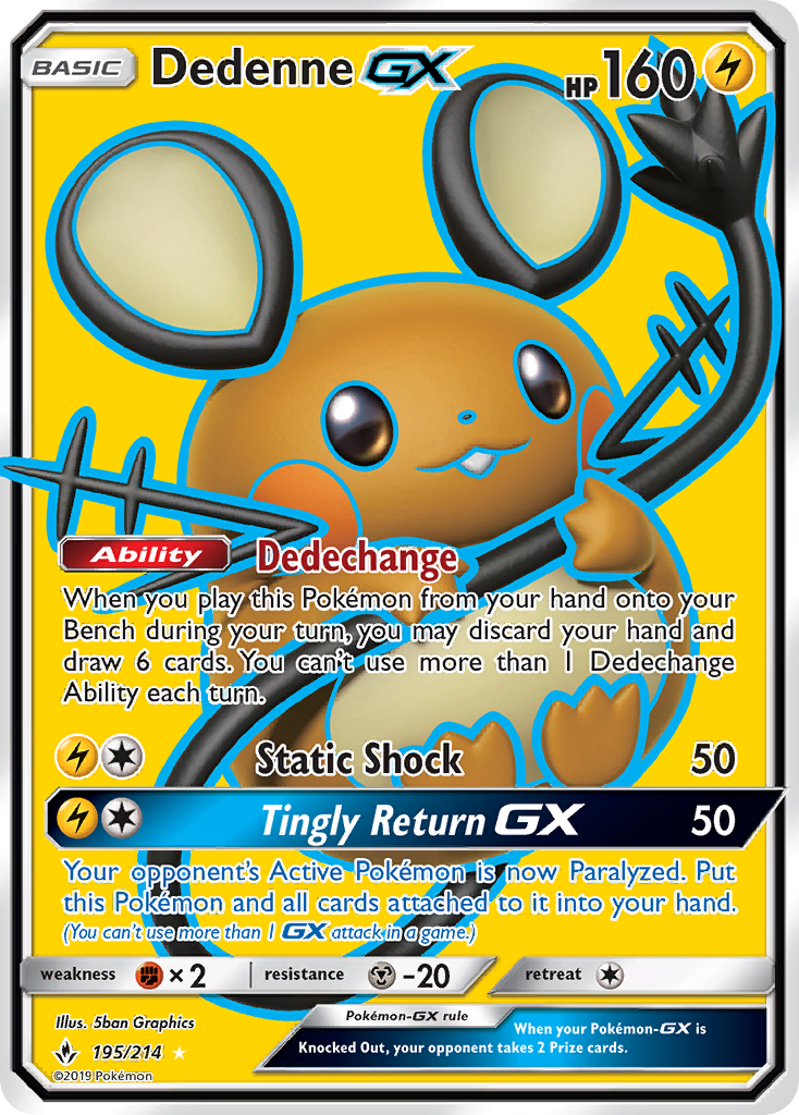 Dedenne GX (195/214) [Sun & Moon: Unbroken Bonds] | Chromatic Games