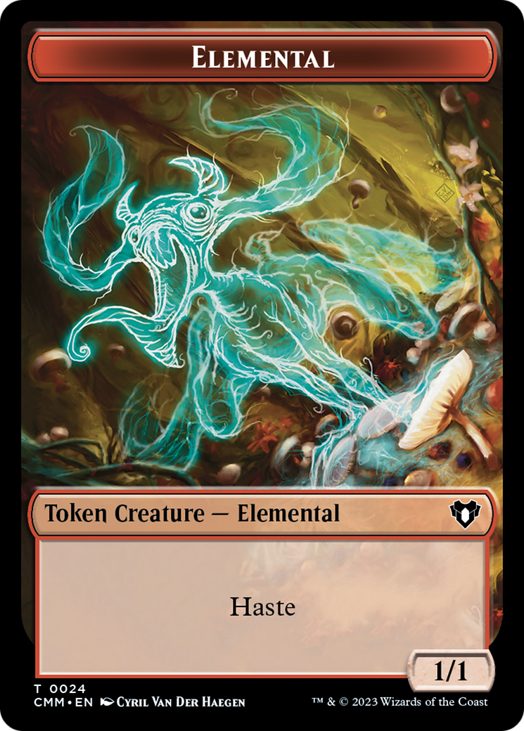 Elemental (0024) // Elf Druid Double-Sided Token [Commander Masters Tokens] | Chromatic Games