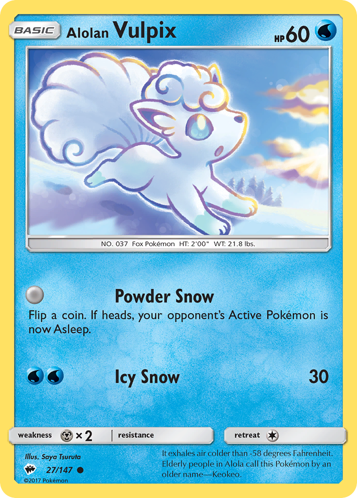 Alolan Vulpix (27/147) [Sun & Moon: Burning Shadows] | Chromatic Games