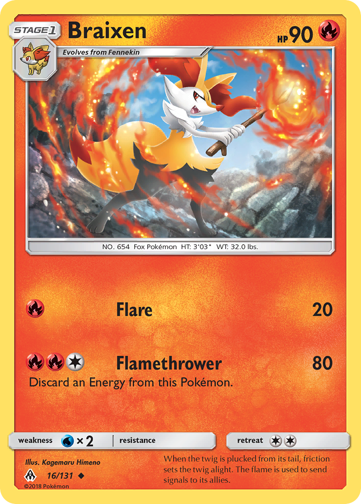 Braixen (16/131) [Sun & Moon: Forbidden Light] | Chromatic Games