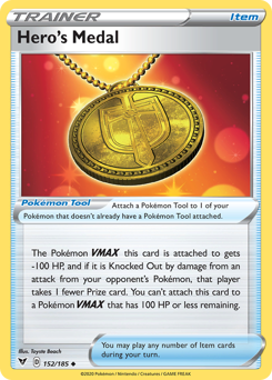 Hero's Medal (152/185) [Sword & Shield: Vivid Voltage] | Chromatic Games
