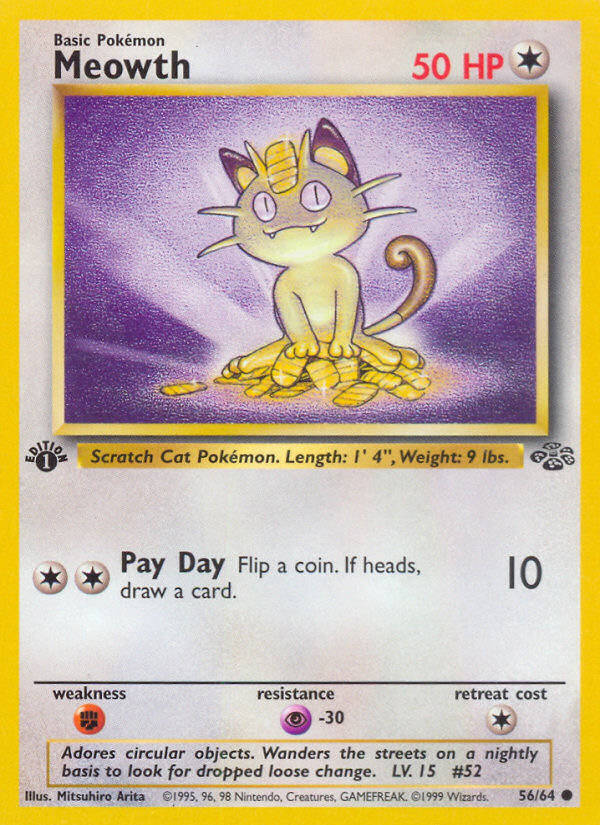 Meowth (56/64) [Jungle 1st Edition] | Chromatic Games