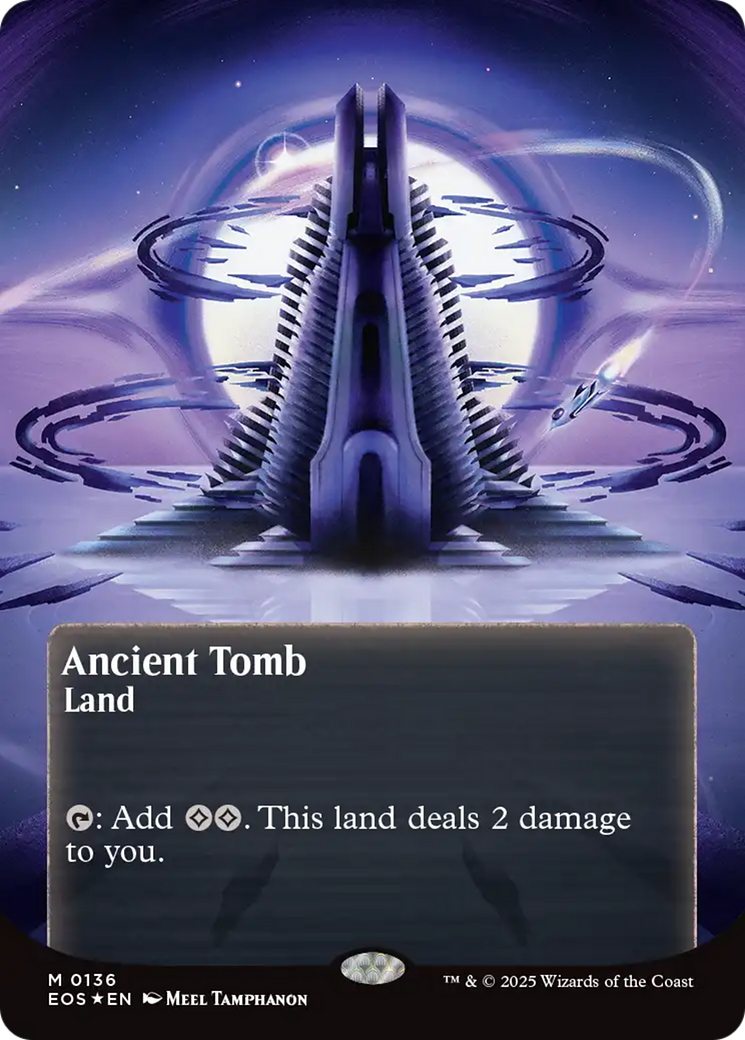 Ancient Tomb (0136) (Borderless) (Galaxy Foil) [Edge of Eternities: Stellar Sights] | Chromatic Games