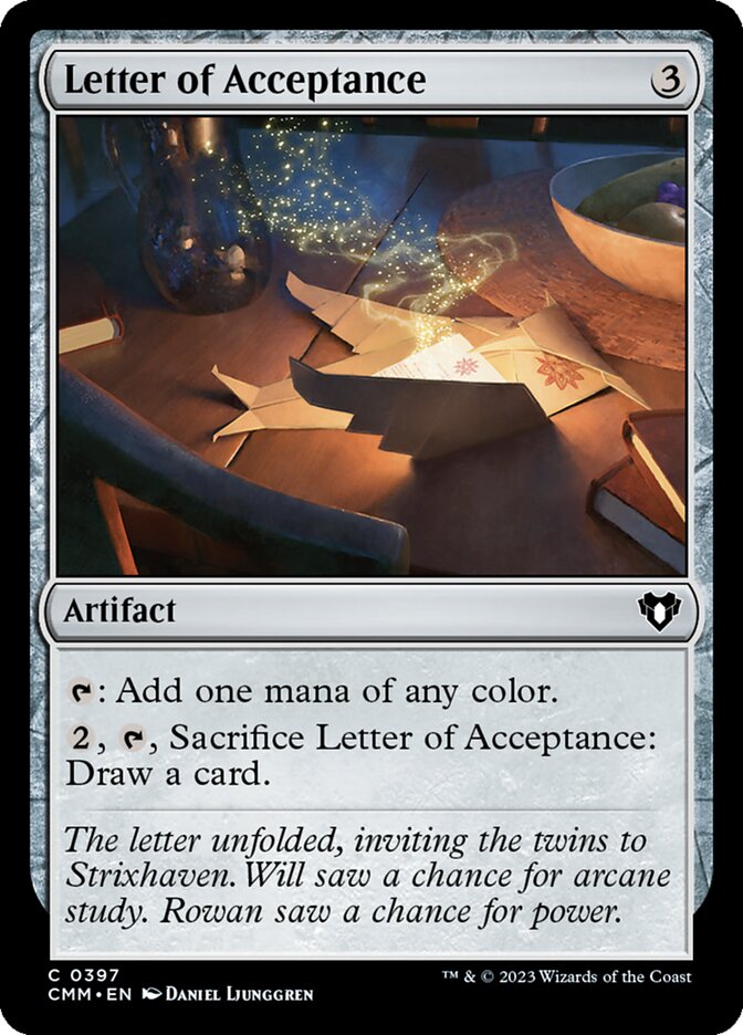Letter of Acceptance 397/451 (Commander Masters)  | Chromatic Games