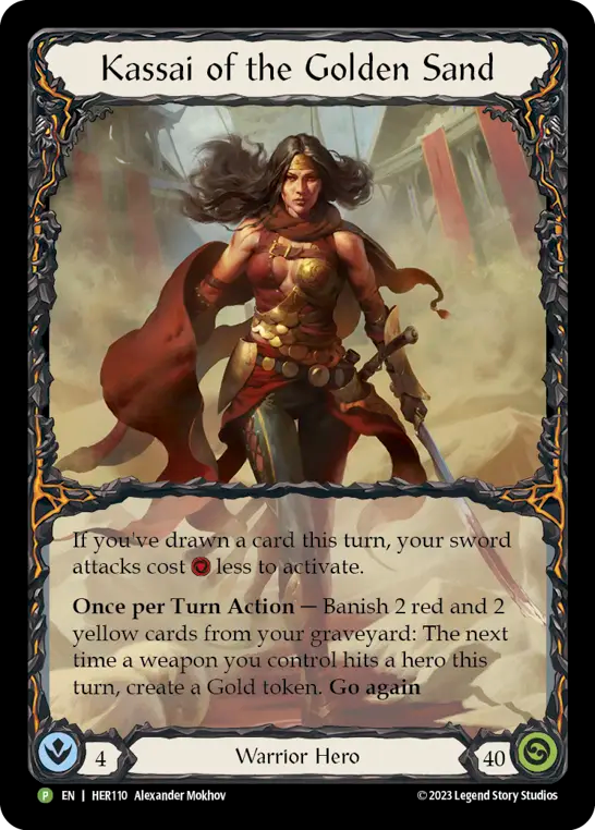 Kassai of the Golden Sand (Rainbow Foil) [HER110] (Promo)  Rainbow Foil | Chromatic Games