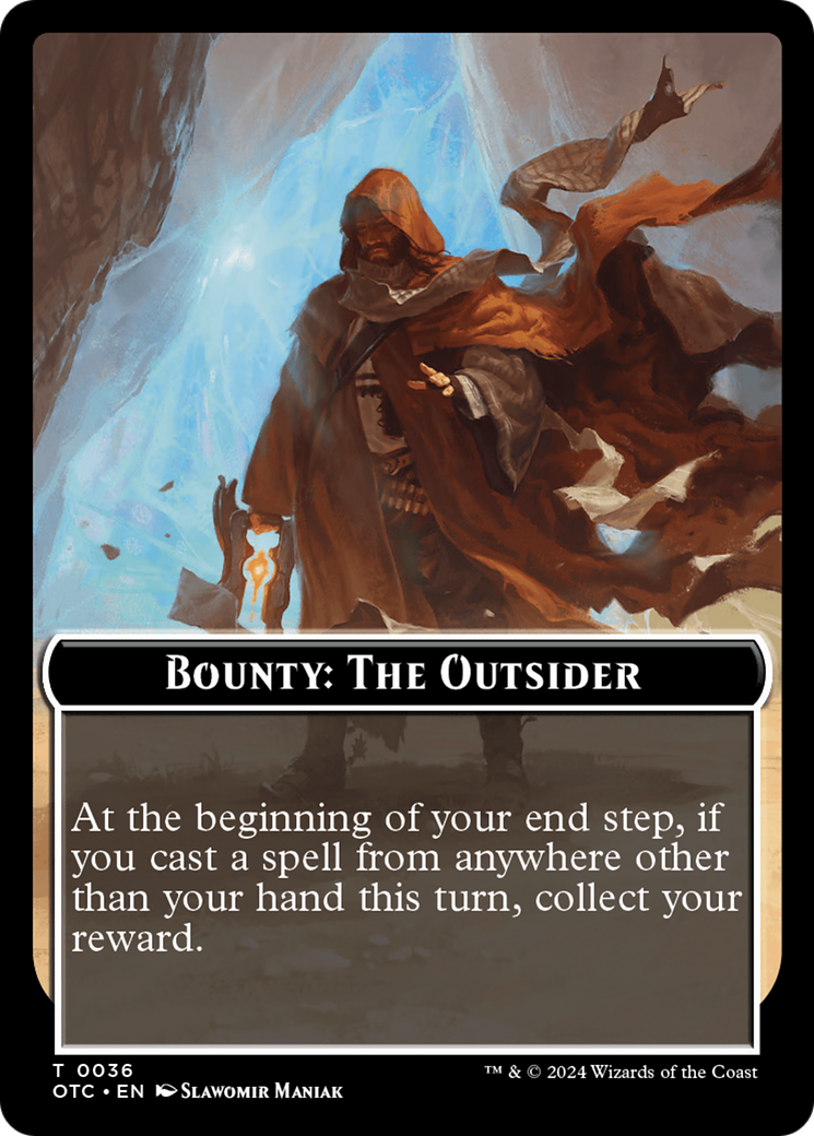 Bounty: The Outsider // Bounty Rules Double-Sided Token [Outlaws of Thunder Junction Commander Tokens] | Chromatic Games