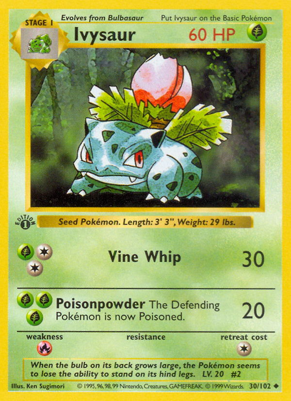 Ivysaur (30/102) (Shadowless) [Base Set 1st Edition] | Chromatic Games