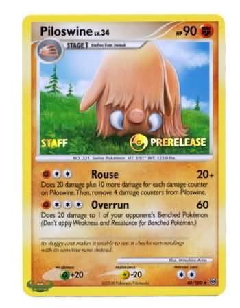 Piloswine (46/100) (Staff Prerelease Promo) [Nintendo: Black Star Promos] | Chromatic Games