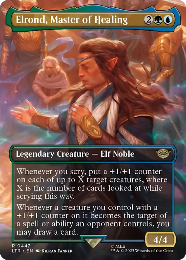 Elrond, Master of Healing (Borderless Alternate Art) [The Lord of the Rings: Tales of Middle-Earth] | Chromatic Games