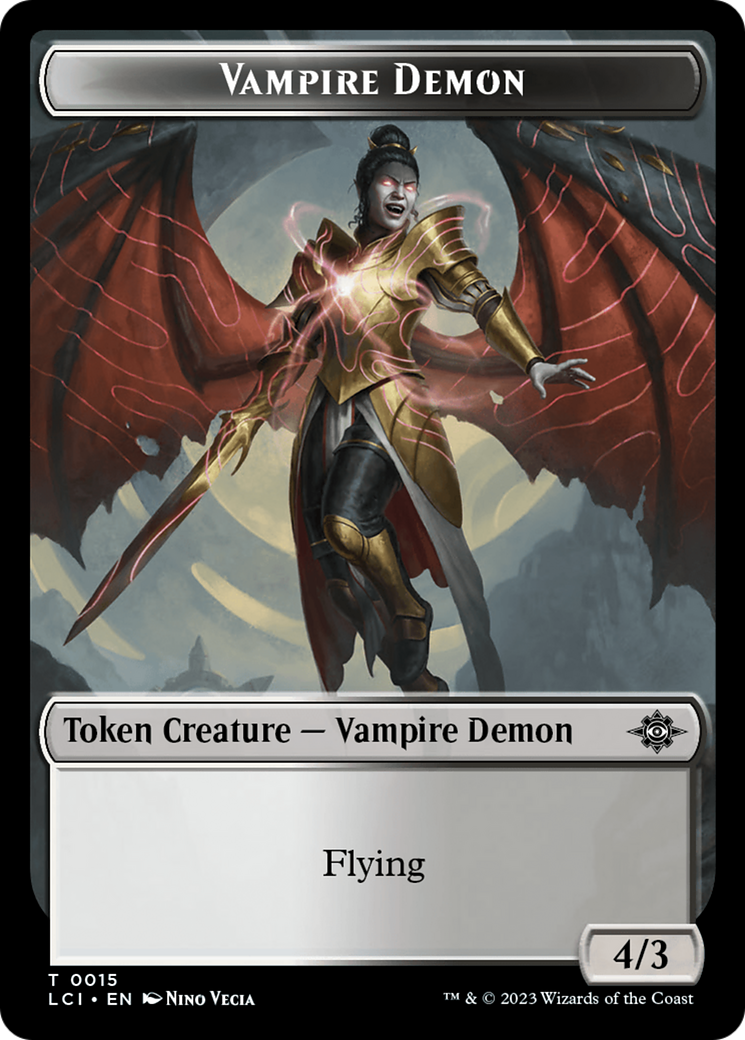 Vampire (0014) // Vampire Demon Double-Sided Token [The Lost Caverns of Ixalan Commander Tokens] | Chromatic Games