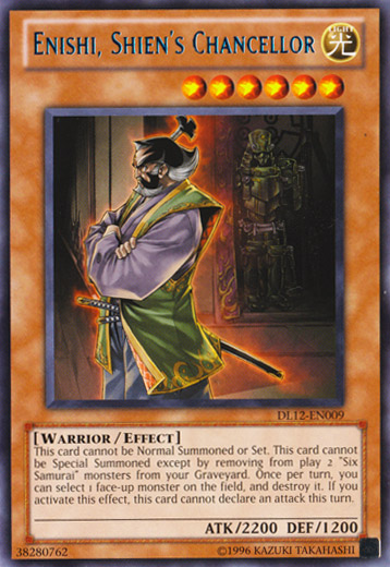 Enishi, Shien's Chancellor (Blue) [DL12-EN009] Rare | Chromatic Games