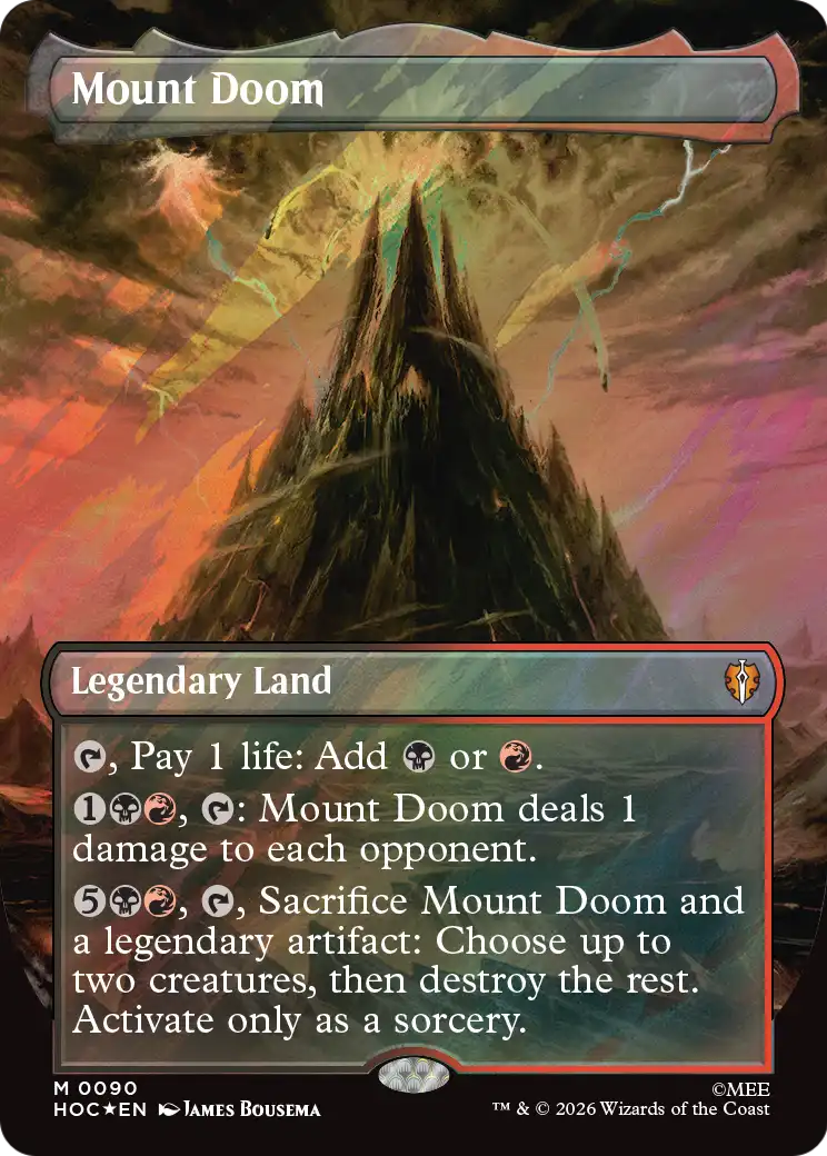 Mount Doom (Borderless) (Surge Foil) [The Hobbit: Eternal-Legal] | Chromatic Games