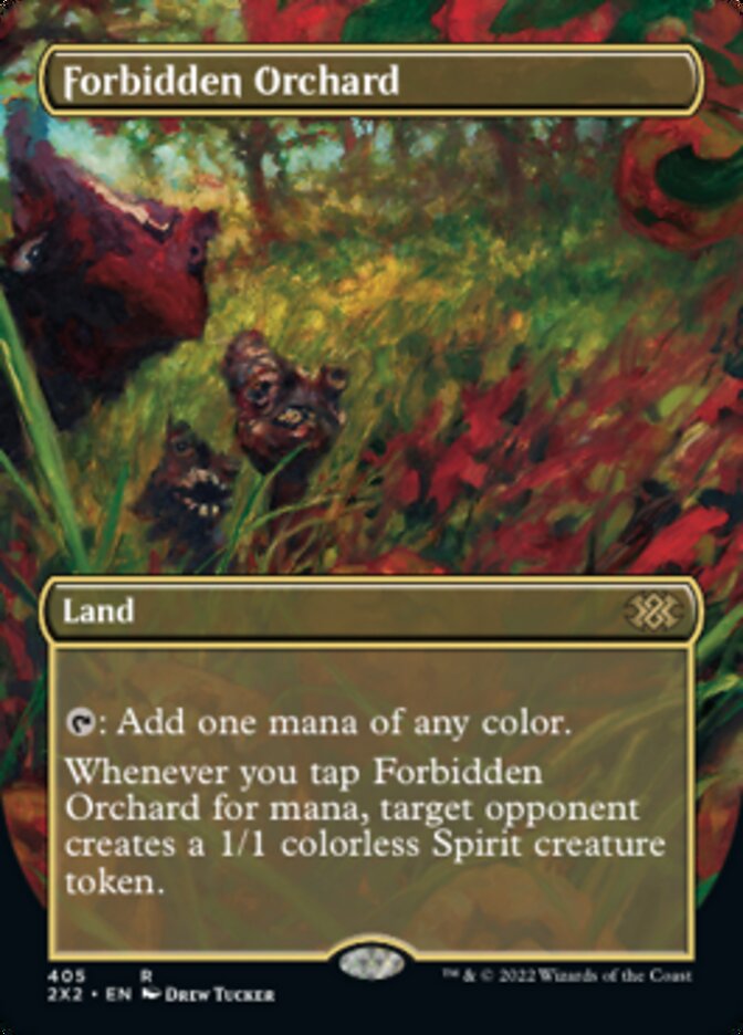 Forbidden Orchard (Borderless Alternate Art) [Double Masters 2022] | Chromatic Games