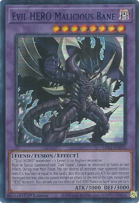 Evil HERO Malicious Bane (Blue) [LDS3-EN033] Ultra Rare | Chromatic Games