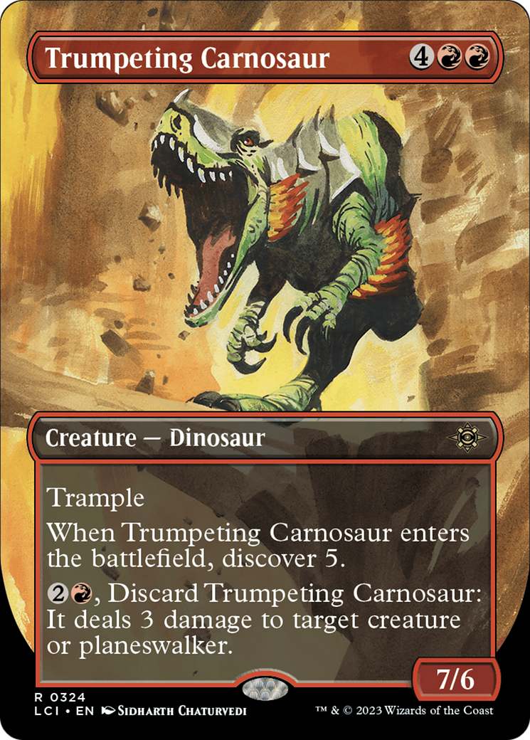 Trumpeting Carnosaur (Borderless) [The Lost Caverns of Ixalan] | Chromatic Games