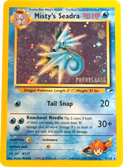 Misty's Seadra (9/132) (Prerelease Promo) [Gym Heroes Unlimited] | Chromatic Games