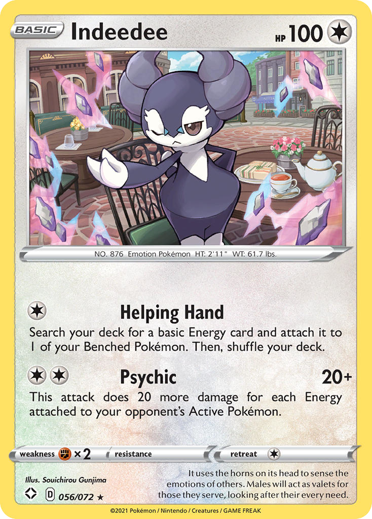Indeedee (056/072) (Theme Deck Exclusive) [Sword & Shield: Shining Fates] | Chromatic Games