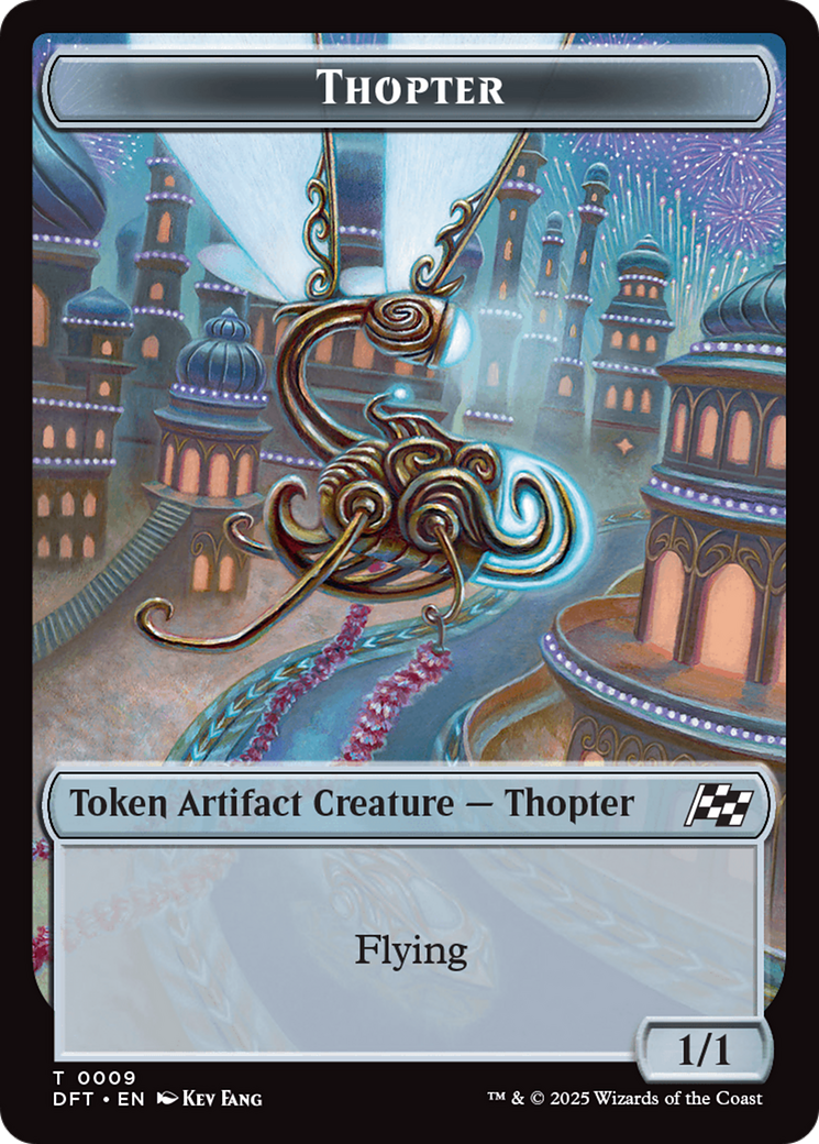 Golem (0015) // Thopter (0009) Double-Sided Token [Aetherdrift Tokens] | Chromatic Games
