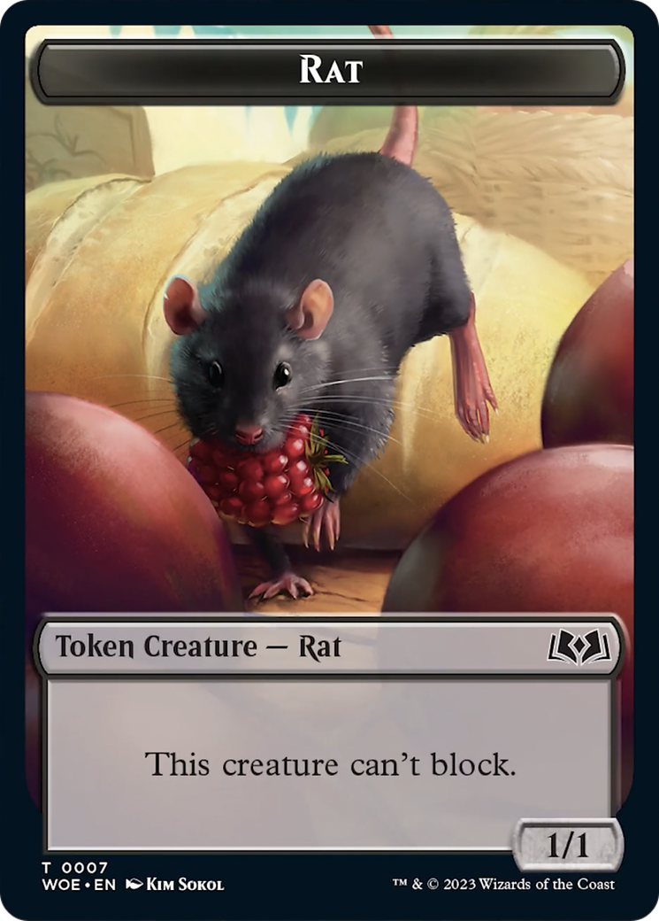 Rat // Food (0013) Double-Sided Token [Wilds of Eldraine Tokens] | Chromatic Games