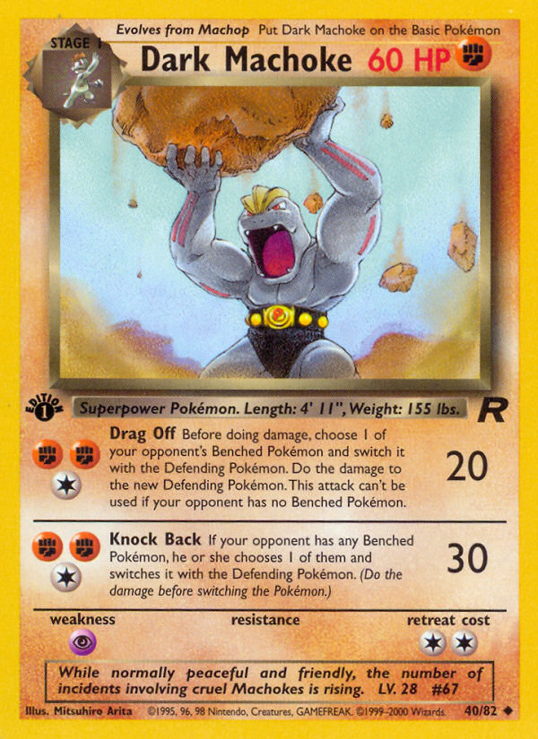 Dark Machoke (40/82) [Team Rocket 1st Edition] | Chromatic Games