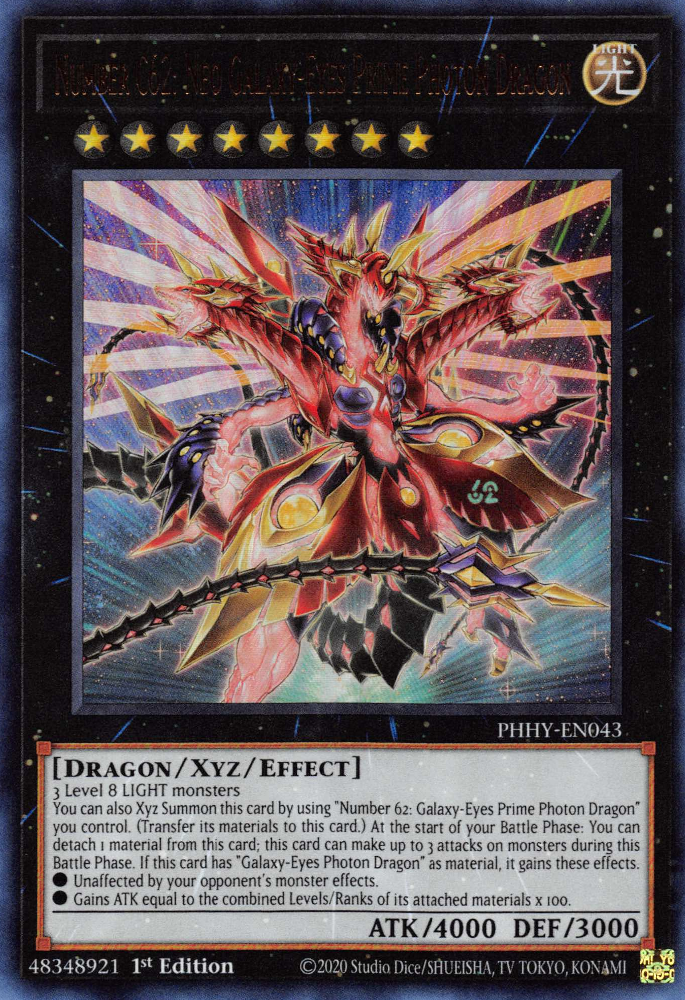 Number C62: Neo Galaxy-Eyes Prime Photon Dragon [PHHY-EN043] Ultra Rare | Chromatic Games