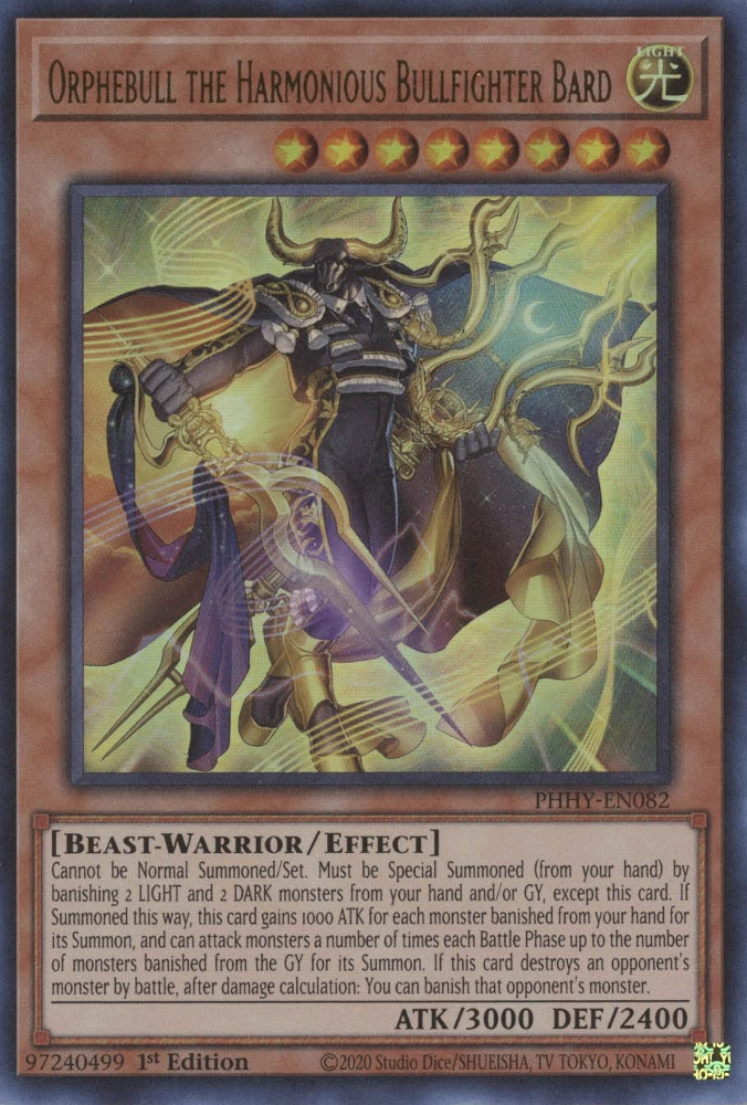 Orphebull the Harmonious Bullfighter Bard [PHHY-EN082] Ultra Rare | Chromatic Games