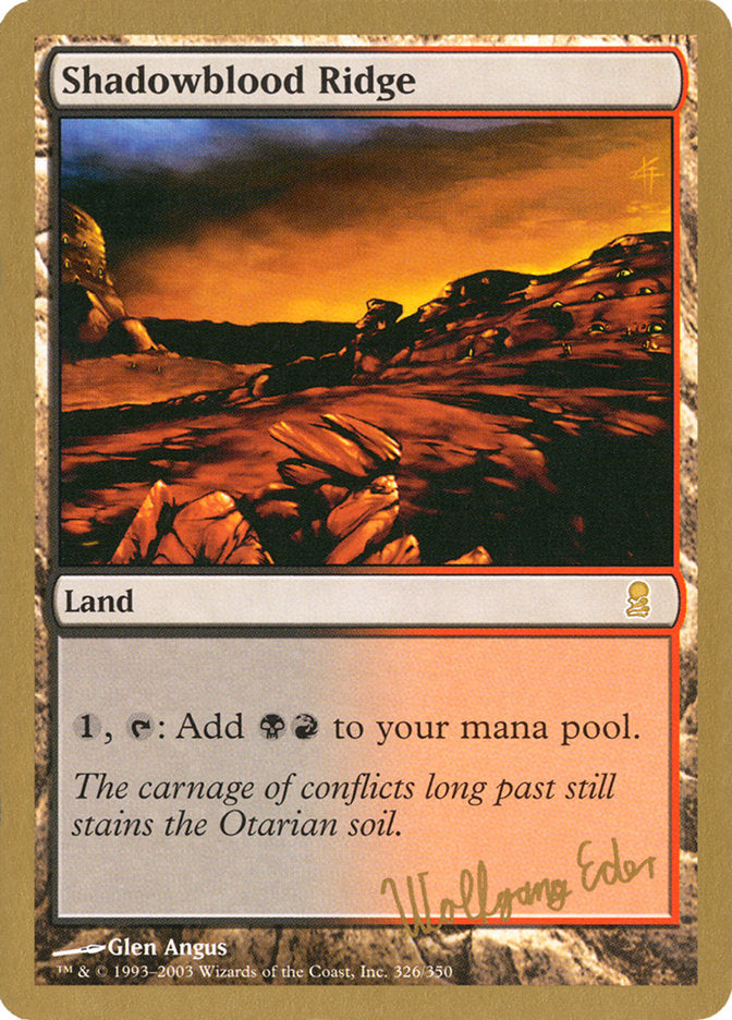 Shadowblood Ridge (Wolfgang Eder) [World Championship Decks 2003] | Chromatic Games