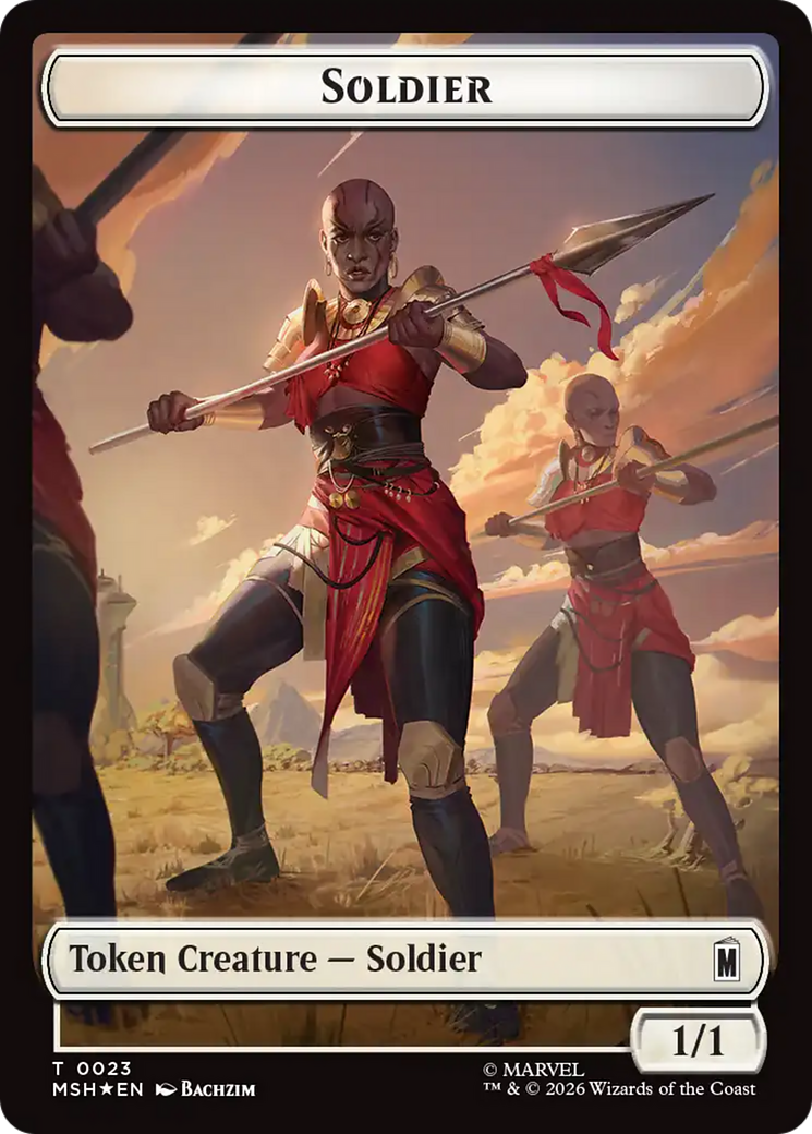 Goat // Soldier Double-Sided Token (Surge Foil) [Marvel Super Heroes Commander Tokens] | Chromatic Games