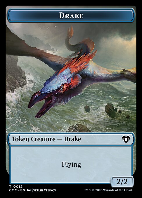 Spirit (0010) // Drake Double-Sided Token [Commander Masters Tokens] | Chromatic Games