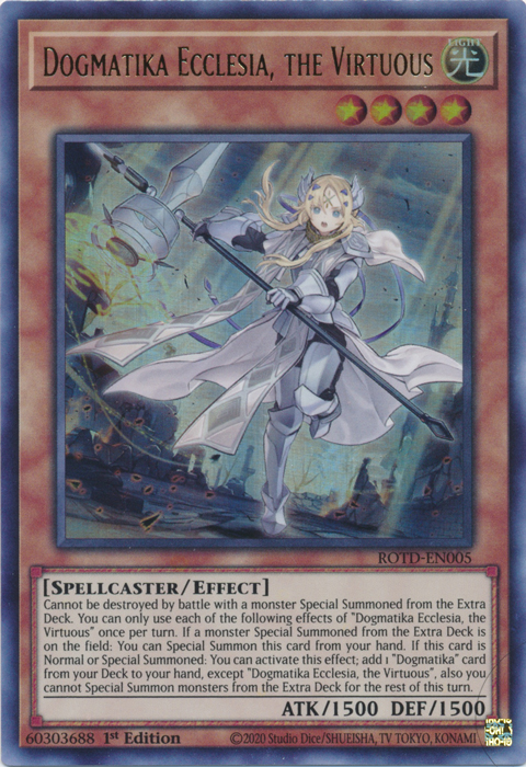 Dogmatika Ecclesia, the Virtuous [ROTD-EN005] Starlight Rare | Chromatic Games
