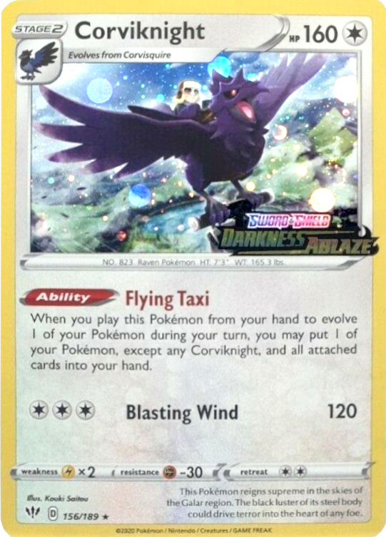 Corviknight (156/189) (Cosmos Holo) [Sword & Shield: Darkness Ablaze] | Chromatic Games