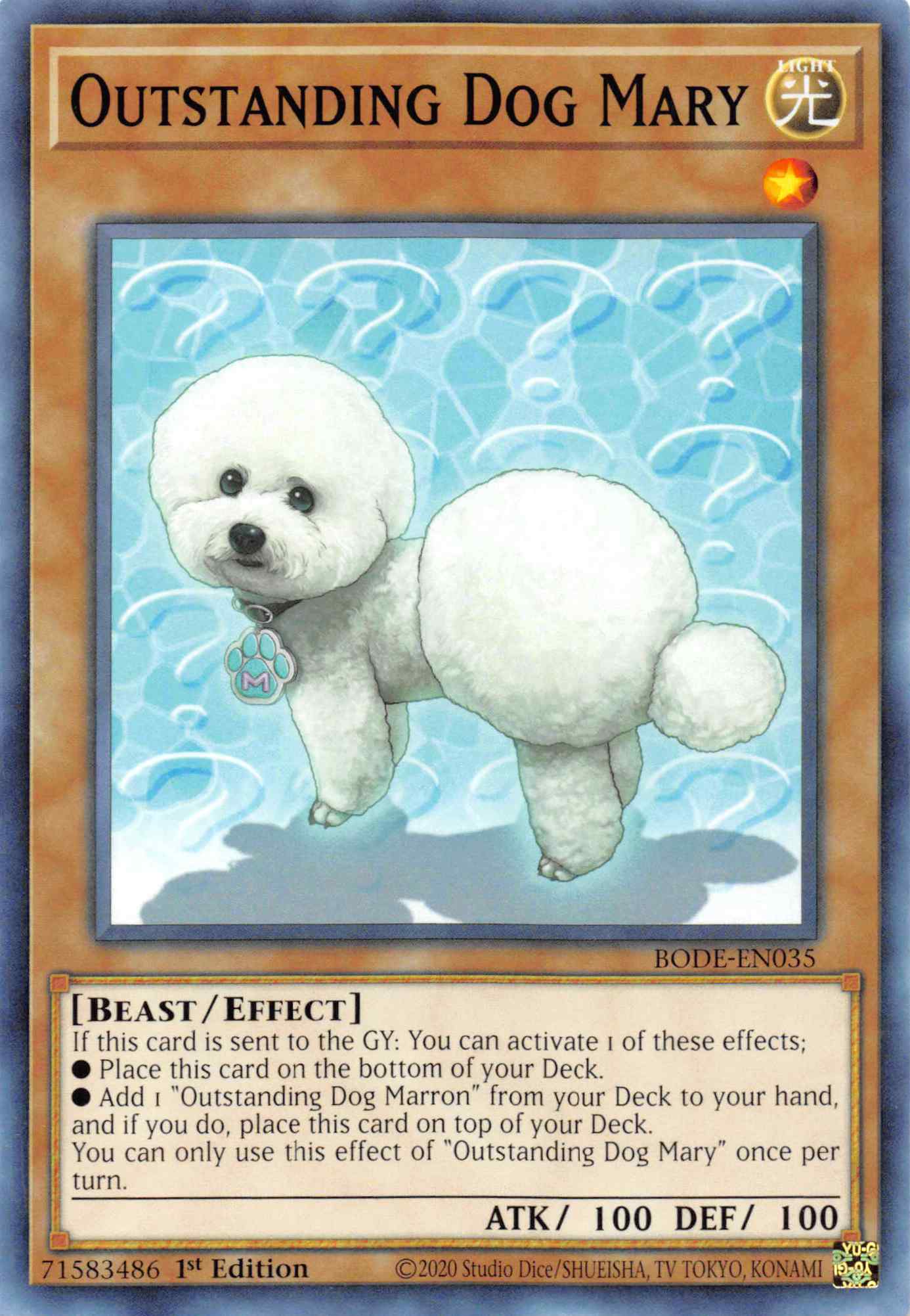 Outstanding Dog Mary [BODE-EN035] Common | Chromatic Games