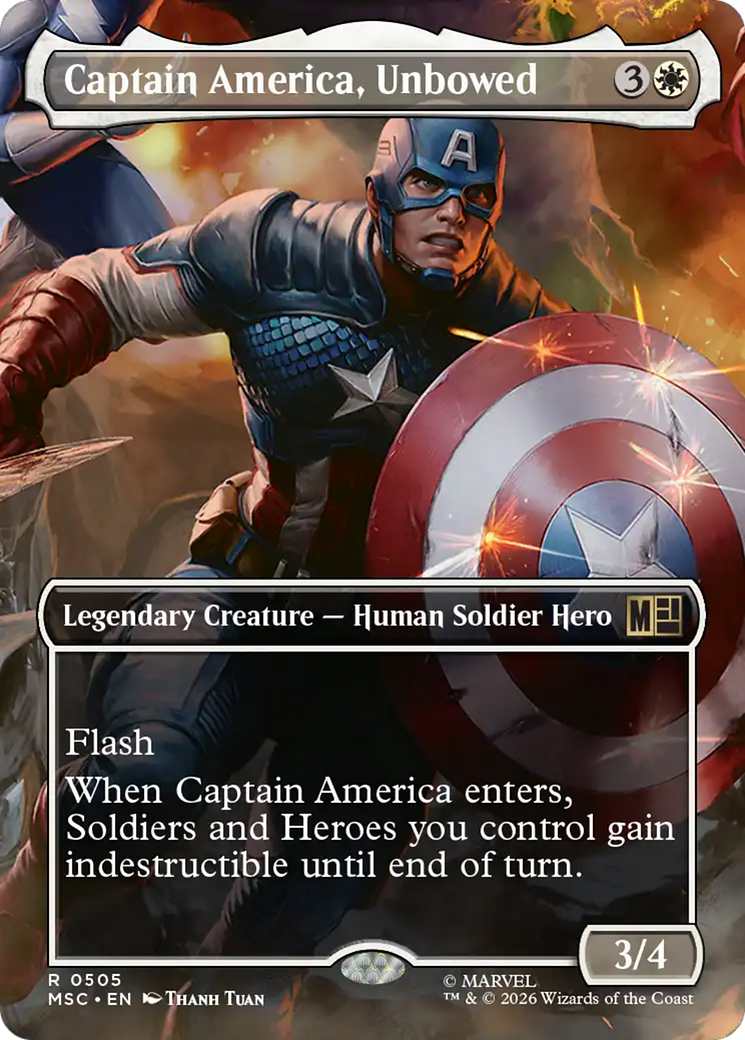 Captain America, Unbowed (Borderless) [Marvel Super Heroes Commander] | Chromatic Games