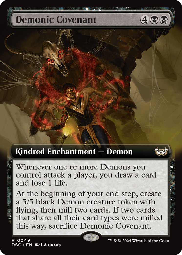 Demonic Covenant (Extended Art) [Duskmourn: House of Horror Commander] | Chromatic Games