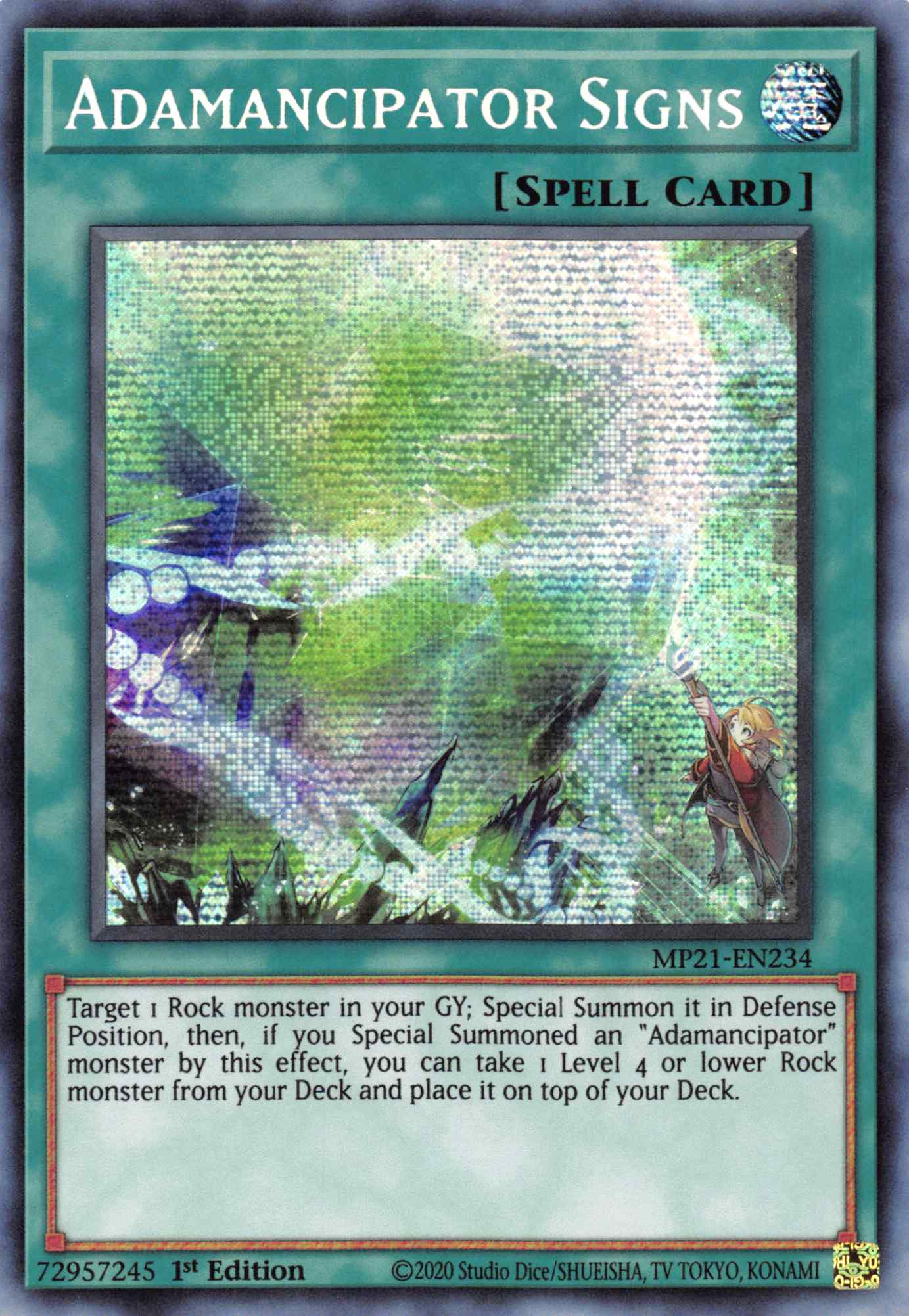 Adamancipator Signs [MP21-EN234] Prismatic Secret Rare | Chromatic Games