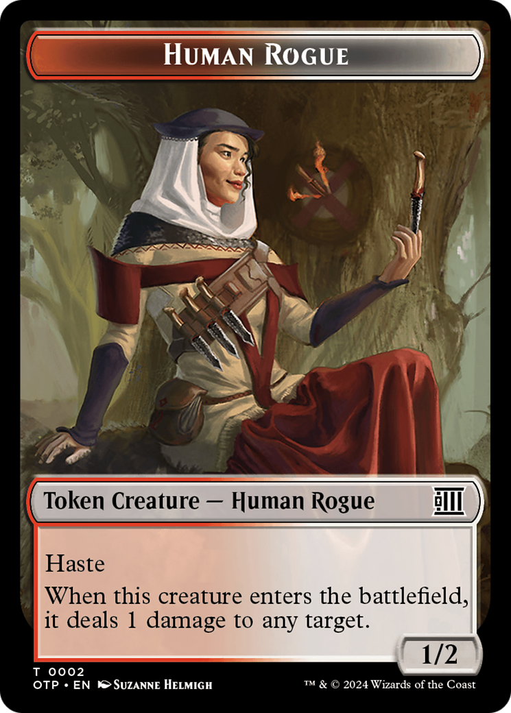 Human Rogue // Plot Double-Sided Token [Outlaws of Thunder Junction: Breaking News Tokens] | Chromatic Games