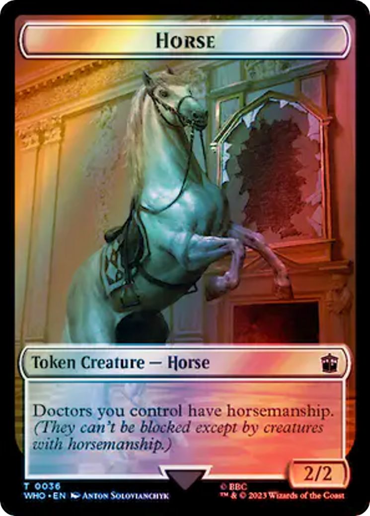 Horse // Food (0057) Double-Sided Token (Surge Foil) [Doctor Who Tokens] | Chromatic Games