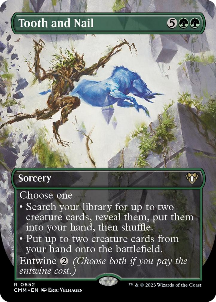 Tooth and Nail (Borderless Alternate Art) [Commander Masters] | Chromatic Games