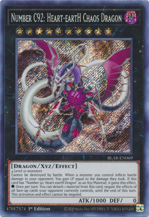 Number C92: Heart-eartH Chaos Dragon [BLAR-EN069] Secret Rare | Chromatic Games