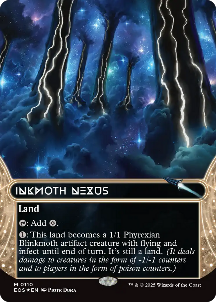 Inkmoth Nexus (0110) (Borderless) (Galaxy Foil) [Edge of Eternities: Stellar Sights] | Chromatic Games