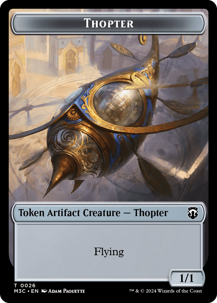 Aetherborn (Ripple Foil) // Thopter Double-Sided Token [Modern Horizons 3 Commander Tokens] | Chromatic Games