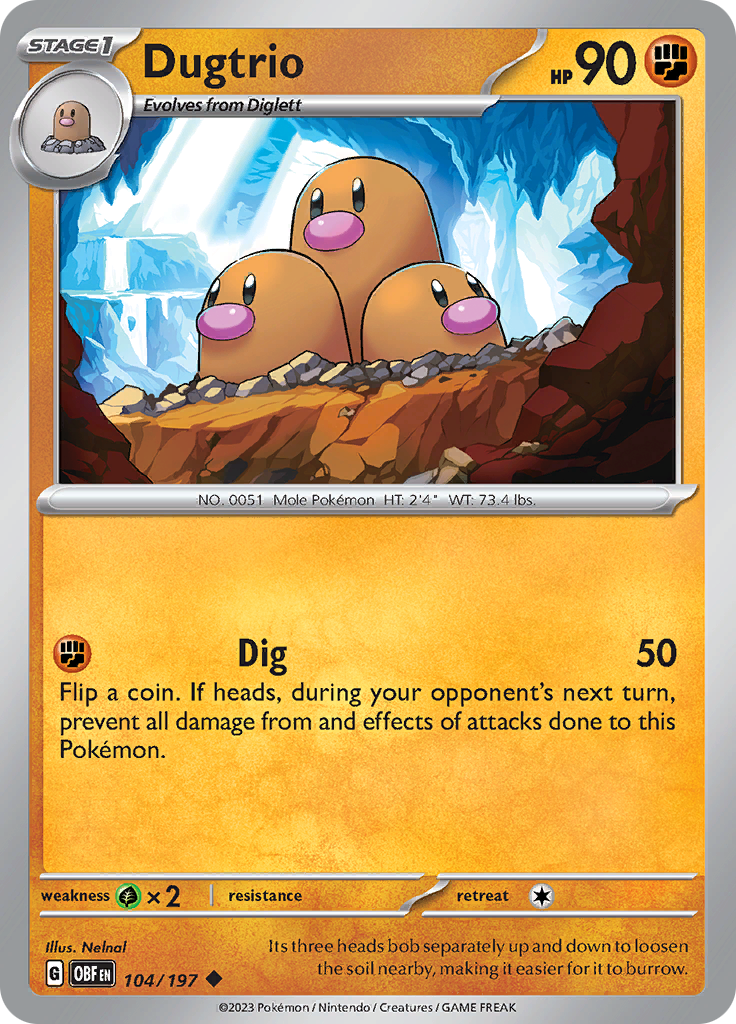 Dugtrio (104/197) [Scarlet & Violet: Obsidian Flames] | Chromatic Games