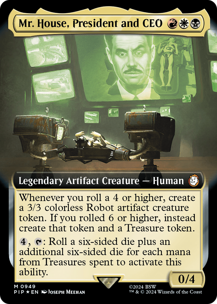 Mr. House, President and CEO (Extended Art) (Surge Foil) [Fallout] | Chromatic Games