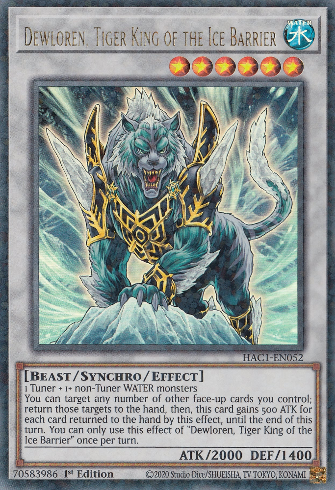 Dewloren, Tiger King of the Ice Barrier (Duel Terminal) [HAC1-EN052] Parallel Rare | Chromatic Games