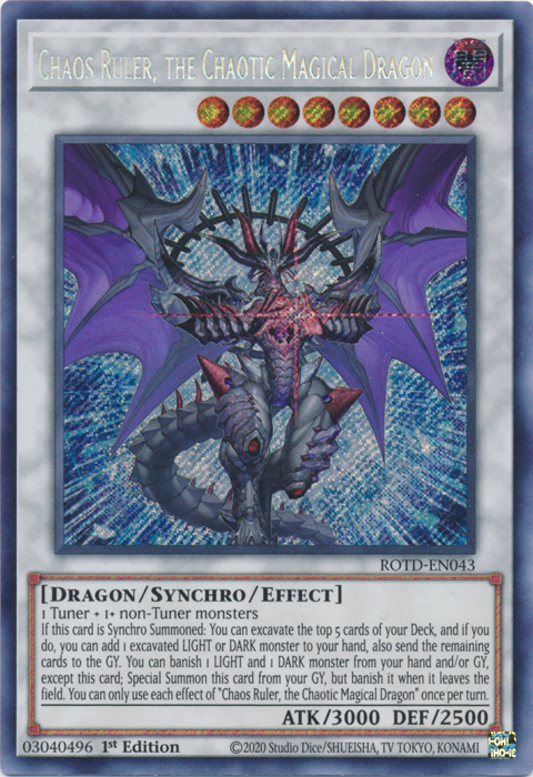 Chaos Ruler, the Chaotic Magical Dragon [ROTD-EN043] Secret Rare | Chromatic Games